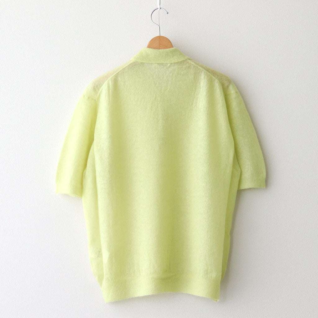 KID MOHAIR SHEER KNIT POLO #LIME YELLOW [A25SP03FG]