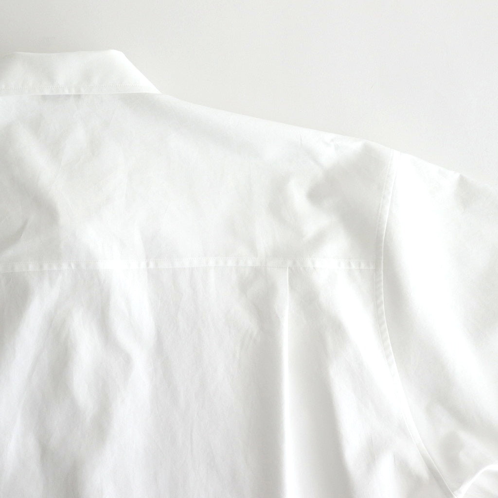 WASHED FINX TWILL BIG HALF SLEEVED SHIRT #WHITE [A25SS03TN]