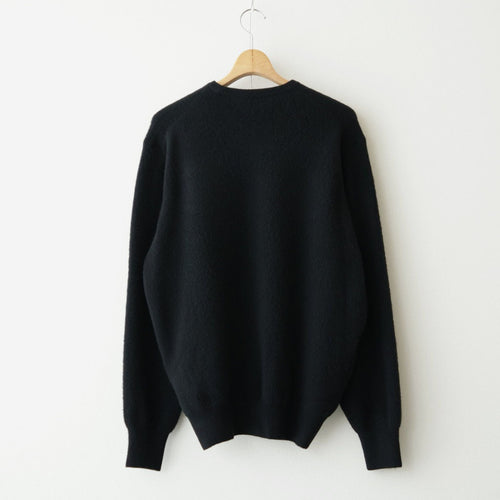 SUPER FINE WOOL MILLED KNIT CREW NECK LS #BLACK [ST.1639]