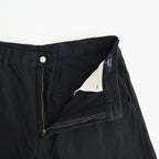 綿デニム 製品洗い ワイドパンツ #BLACK [HQ-P015-051]