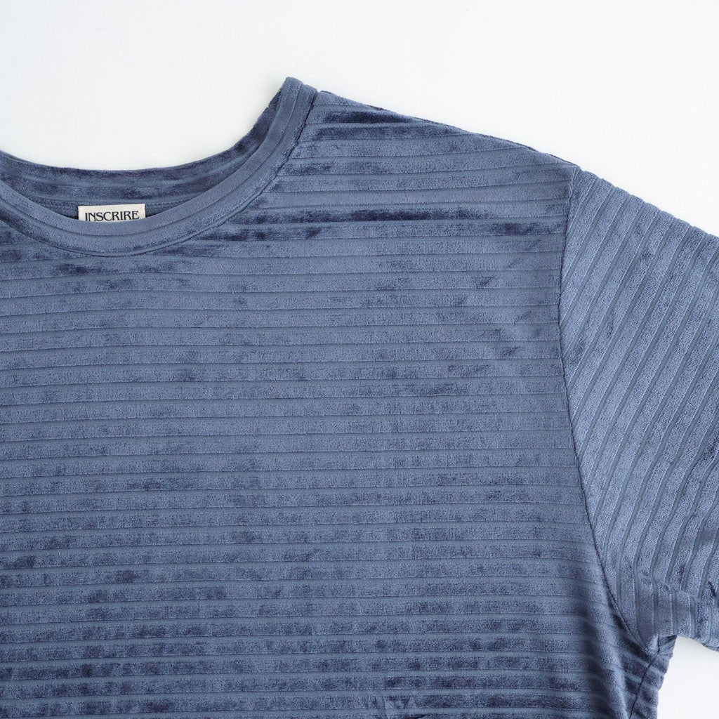 Velour Border T-Shirt #BLUE [I26SS-CUT14] - ciacura 三重県四日市市