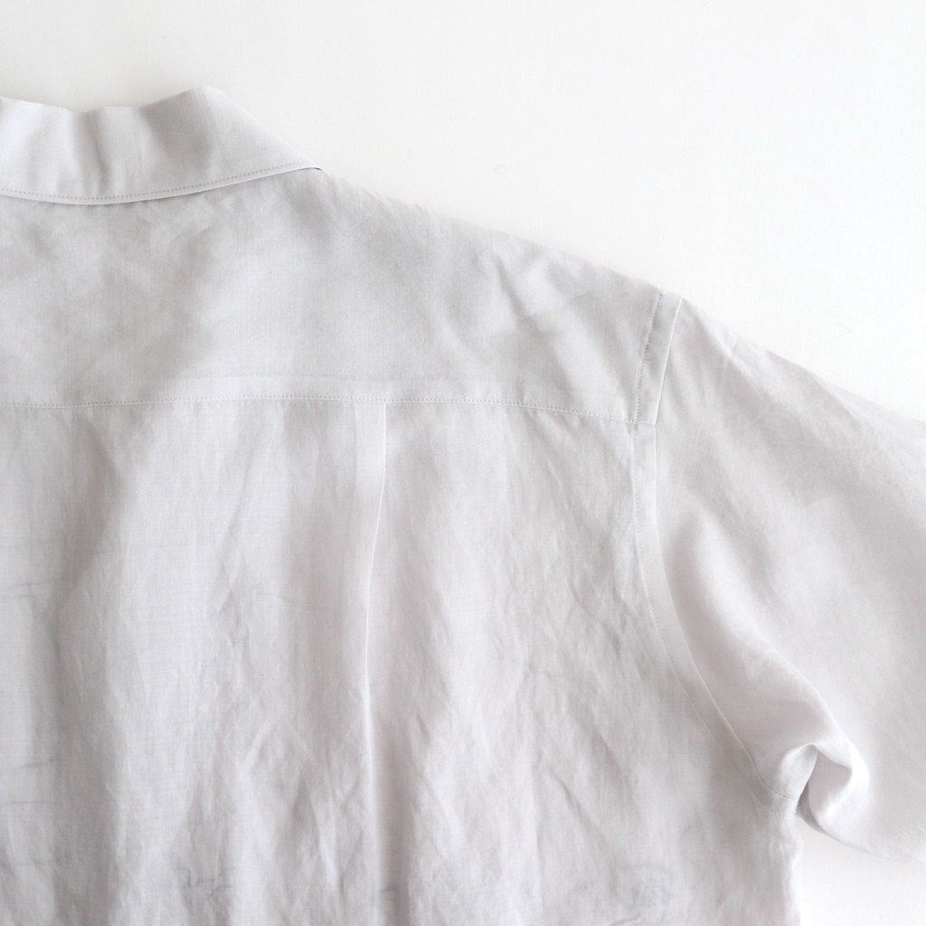 EMBROIDERY OPEN COLLAR SHIRT #GRAY [YK25SS001004SH]