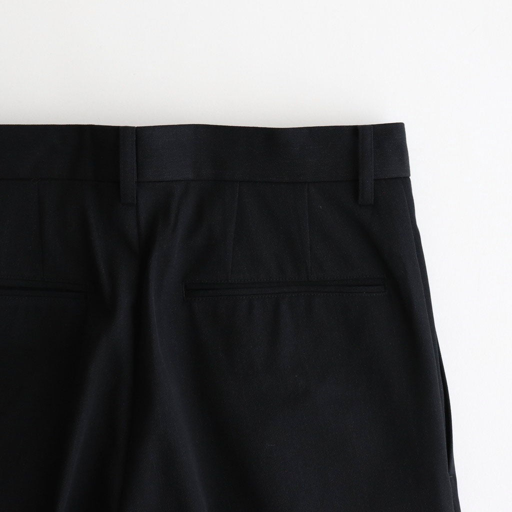 LIGHT WOOL MAX GABARDINE TWO-TUCK SLACKS #TOP BLACK [A25AP06MG]