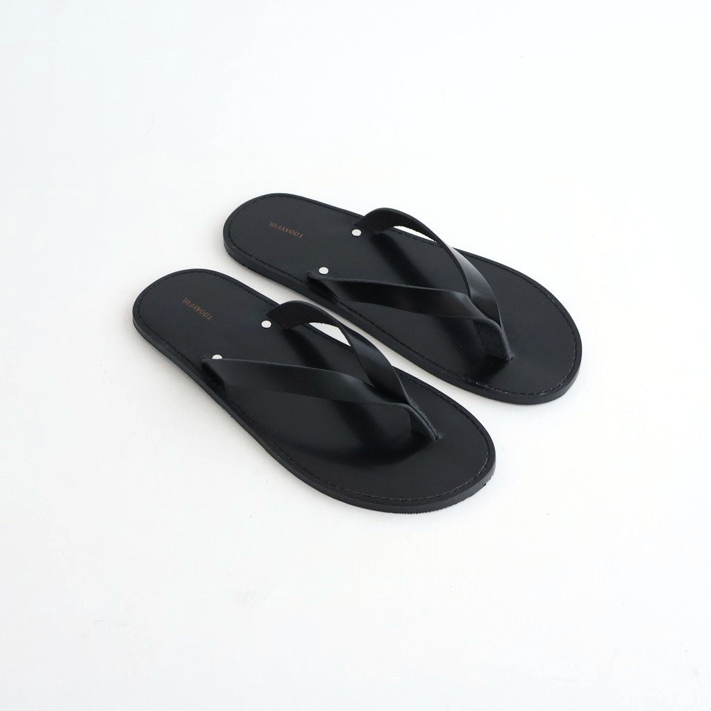 Leather Thong Sandals #BLK [12611018]