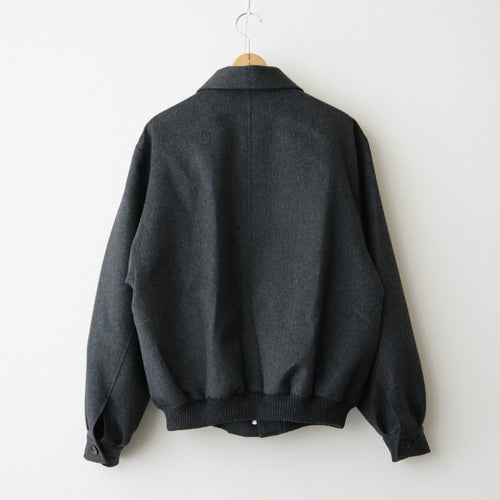 CASHMERE MOLESKIN ZIP BLOUSON #TOP CHARCOAL [A26AB02CM]