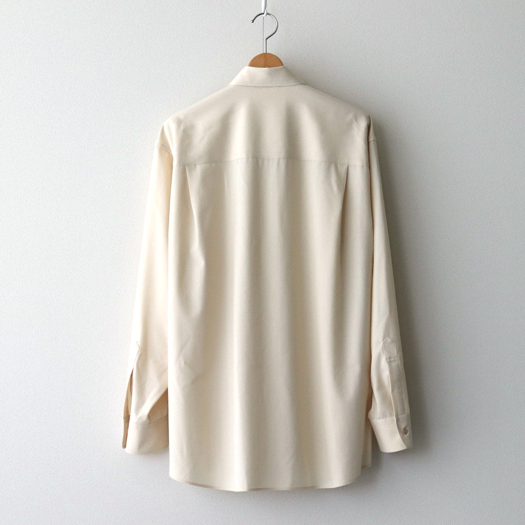 SUPER FINE TROPICAL WOOL SHIRT #IVORY BEIGE [A24AS02WT]