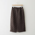 SHEER SILK COTTON CUT JACQUARD PENCIL SKIRT #DARK BROWN [A26SS02SO]