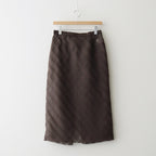 SHEER SILK COTTON CUT JACQUARD PENCIL SKIRT #DARK BROWN [A26SS02SO]