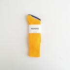 LINEN COTTON RIBBED CREW SOCKS #SUN YELLOW [R1461-SS26]