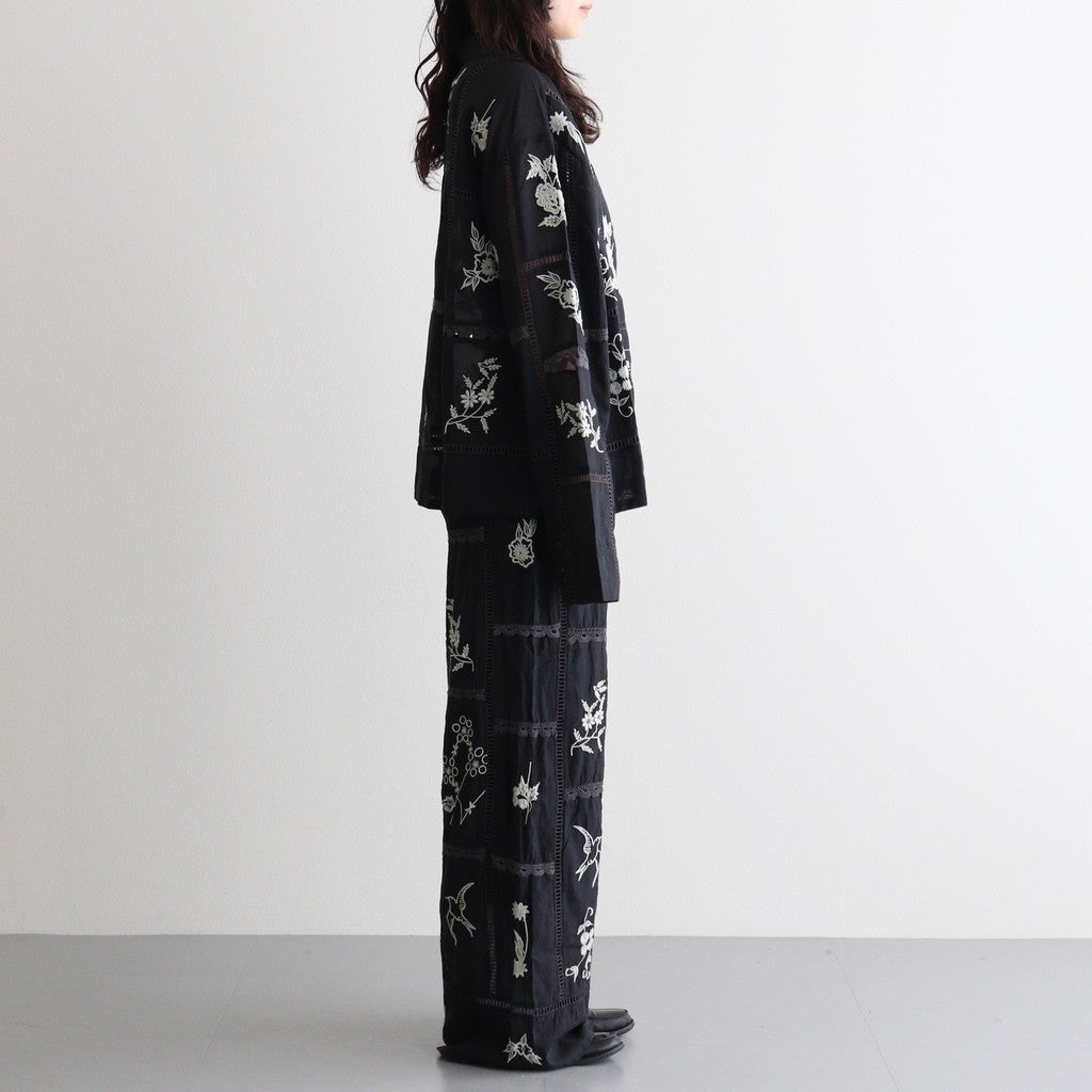 Embroidery Patchwork Shirts #BLK [12610428]