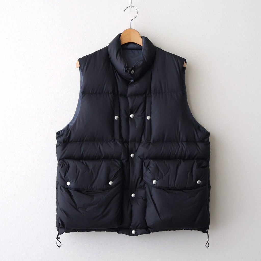 PUFFER REVERSIVLE VEST #BLACK x NAVY [25330203]