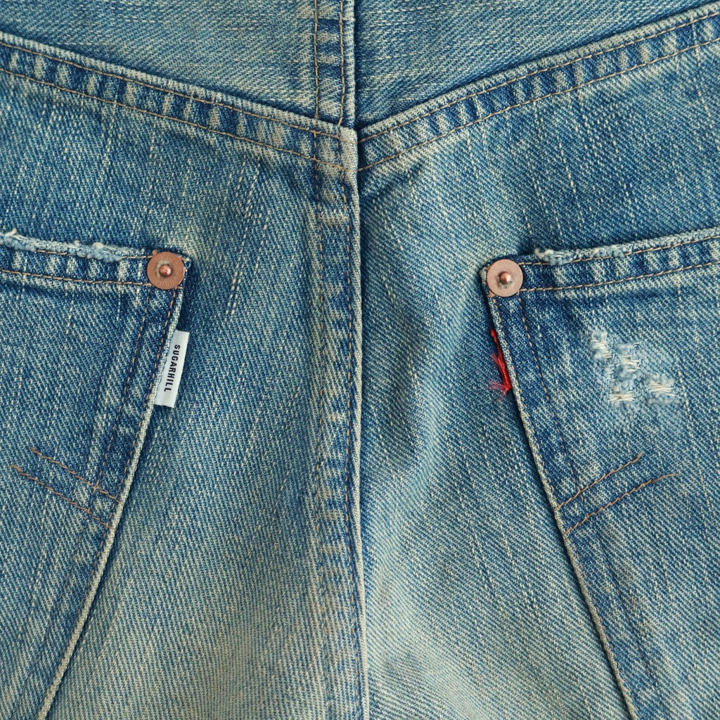 DESTRESSED MODERN DENIM WIDE CUT #FADED INDIGO [26440430]