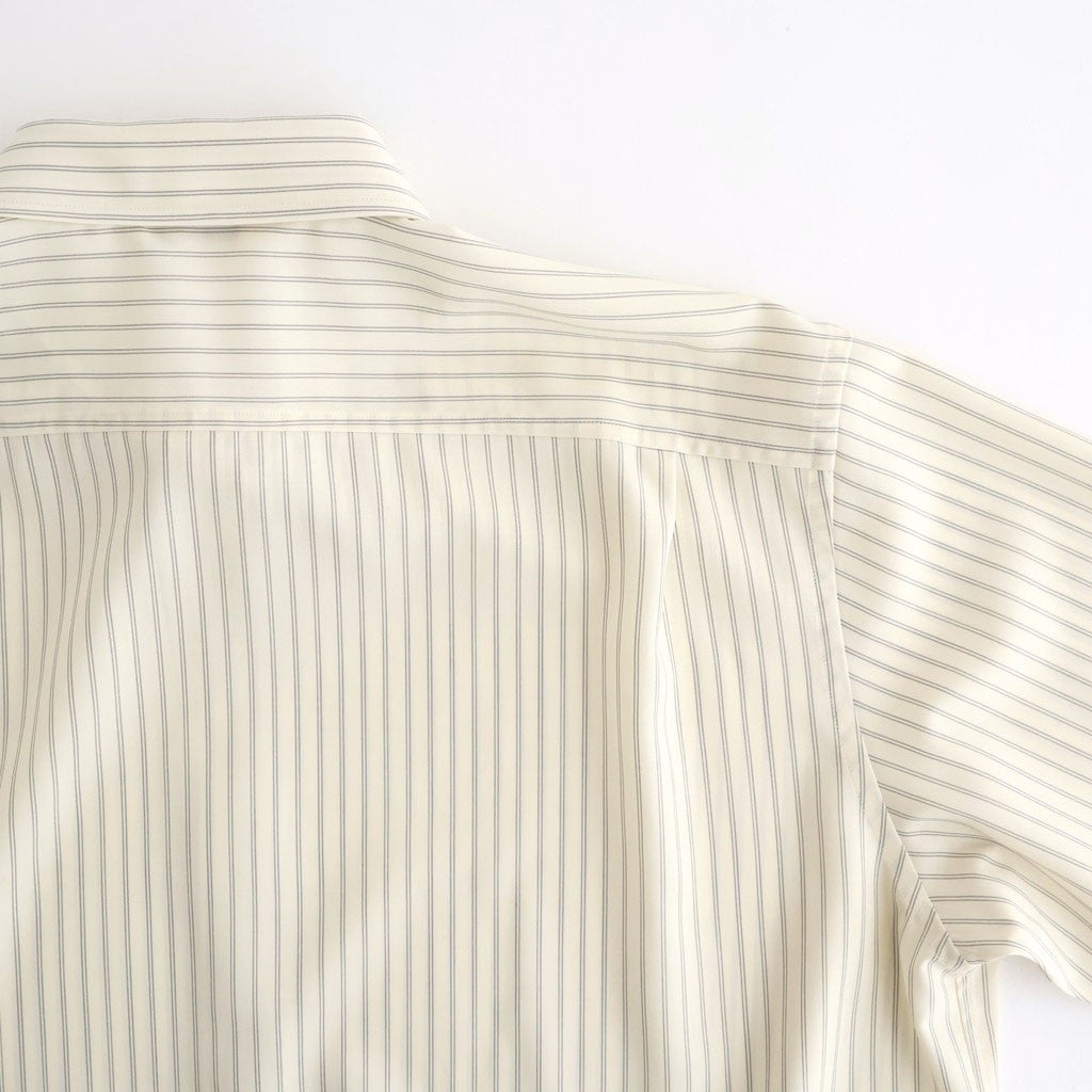 SUPER FINE WOOL STRIPE SHIRT #IVORY WHITE STRIPE [A26SS01WW]