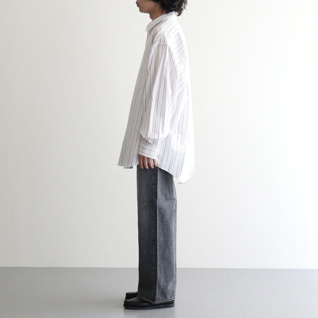 Selvage Denim Five Pocket Wide Straight Pants #BLACK LIGHT FADE [GU263-40059LB]