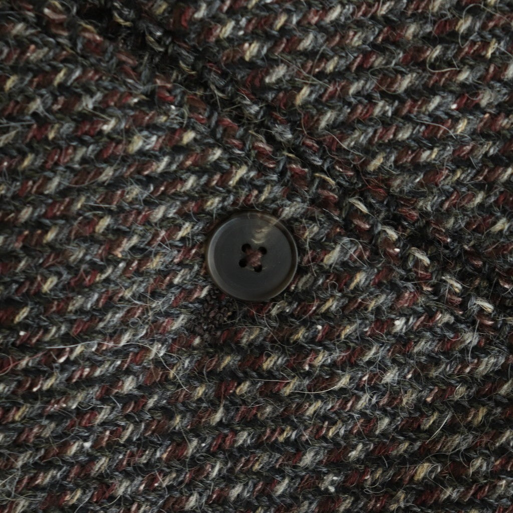 ALPACA WOOL SILK TWEED SLACKS #GRAY BROWN HAIRLINE [A25AP04LS]