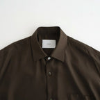 CUPRO TWILL OVERSIZED LS SHIRT #DARK BROWN [ST.1459]