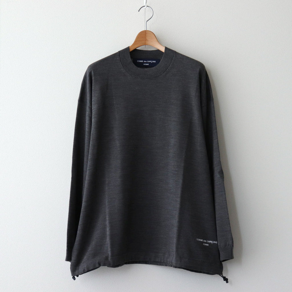 Worsted polyester jersey sweater #CHARCOAL [HN-N001-051]