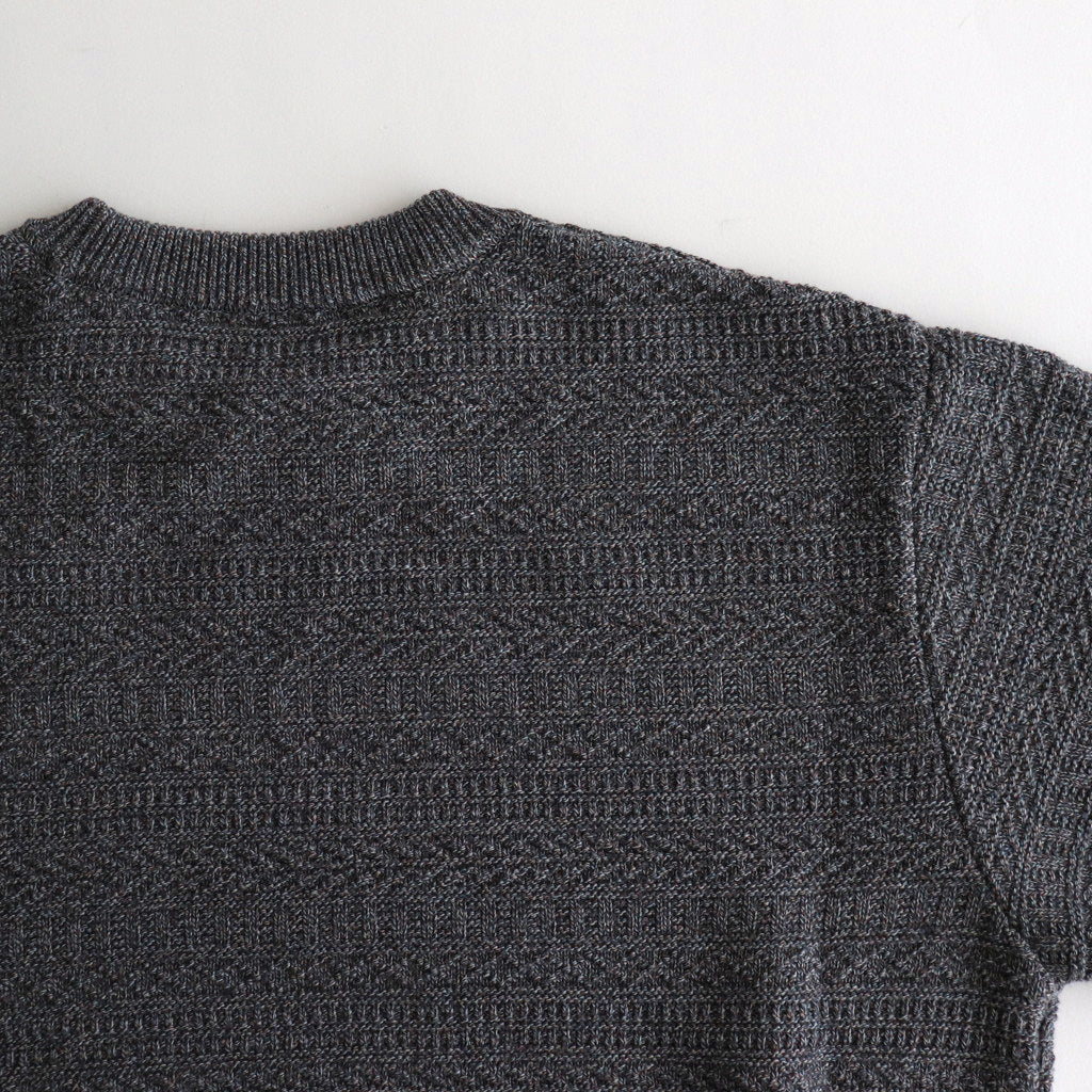 Fair Isle Links Knit #Blue gray [2403-005]