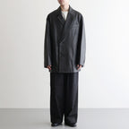 LEATHER DOUBLE BRESTED JACKET #BLACK [ST.920]