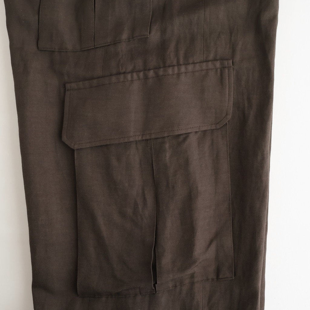VIS/LI/RA TWILL CARGO TROUSERS #KHAKI BROWN [ST.1434]