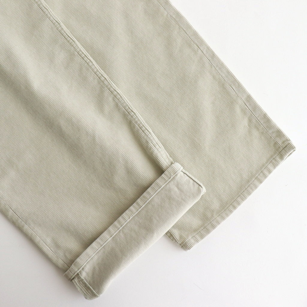 PIGMENT DYE FINX CORDUROY WIDE 5P PANTS #WHITE KHAKI [A25SP01PD