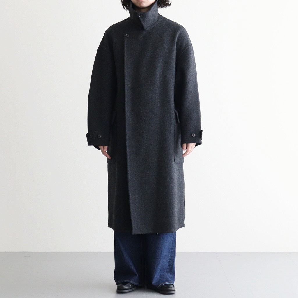 Wool Cashmere Double Breasted Rever Coat #Charcoal [YK26FW01317C]