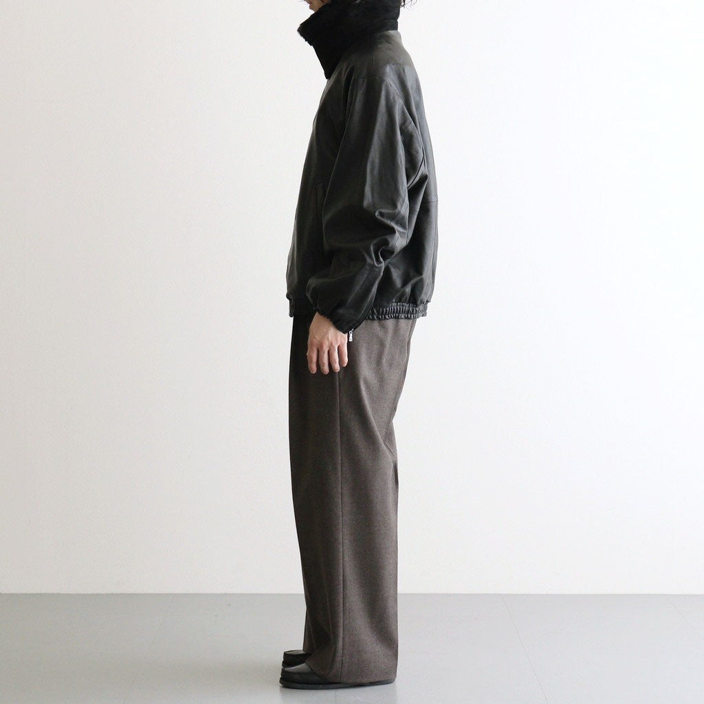 MOUTON COLLAR CALF ZIP JACKET #BLACK [ST.1549]