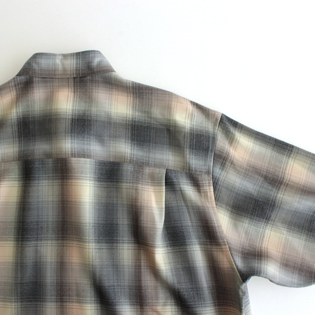 SUPER LIGHT WOOL CHECK SHIRT #BEIGE BLUE CHECK [A24AS01LC]