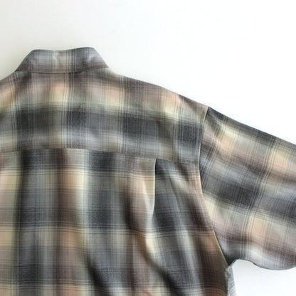 SUPER LIGHT WOOL CHECK SHIRT #BEIGE BLUE CHECK [A24AS01LC]