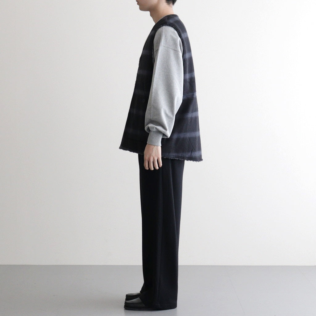 FLANNEL CHECK REVERSIBLE VEST #BLACK [FSC253-30128]