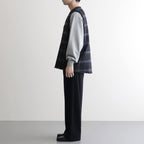 FLANNEL CHECK REVERSIBLE VEST #BLACK [FSC253-30128]