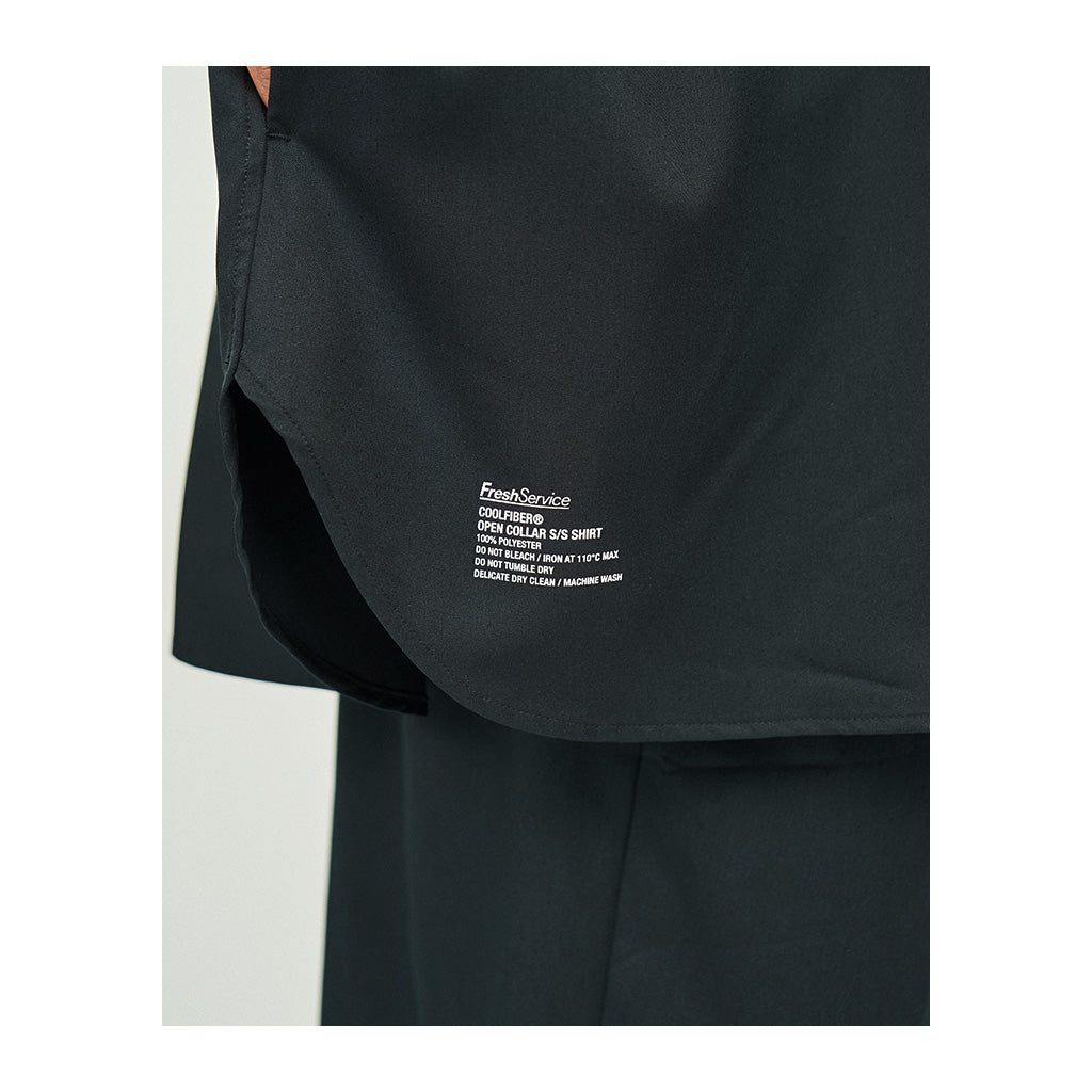 COOLFIBER OPEN COLLAR S/S SHIRT #BLACK [FSC251-50134]