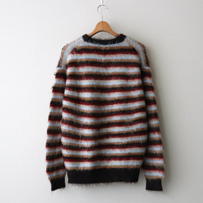 MOHAIR BORDER SWEATER #BROWN×RED [YK24FW0824S]