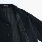 SUPER FINE WOOL MOSSER SHAWL COLLAR COAT #BLACK [A26AC02WM]