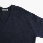 BABY SURI ALPACA SHEER KNIT V-NECK P/O #NAVY [A26AV03AK]