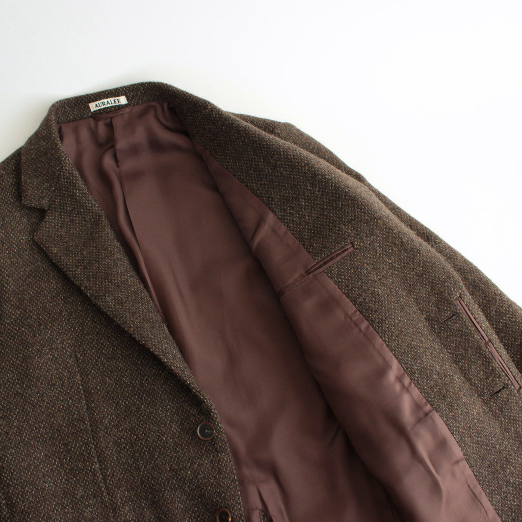 LAMA SHETLAND WOOL TWEED OVER JACKET #BROWN TWEED [A24AJ06LS]