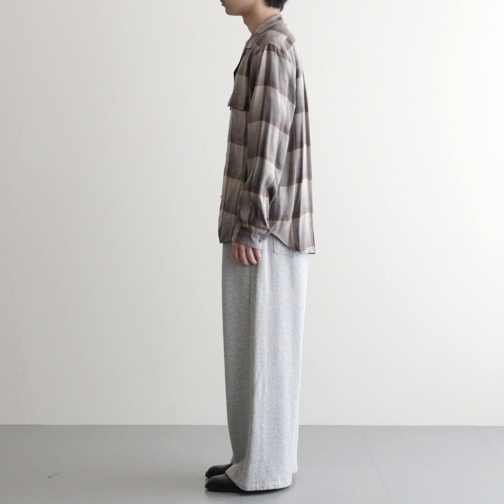 OMBRE OPEN COLLAR SHIRT #ECRU X GRAY [26440501]