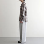 OMBRE OPEN COLLAR SHIRT #ECRU X GRAY [26440501]