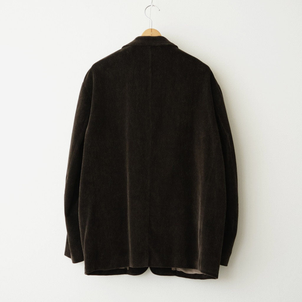 Cotton & Rayon Corduroy Tailored Jacket #Dark Brown [OFH011JK11]