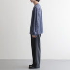 Velour Border Long Sleeve Tee #BLUE [I26SS-CUT13]