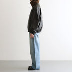 MOUTON COLLAR CALF ZIP JACKET #DARK BROWN [ST.1549]