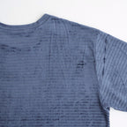 Velour Border Long Sleeve Tee #BLUE [I26SS-CUT13]