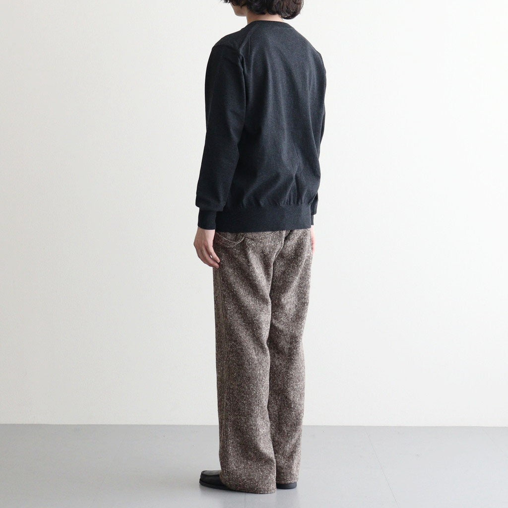 HIGH TWIST WOOL KNIT V-NECK P/O #CHARCOAL [A26AV02CK]