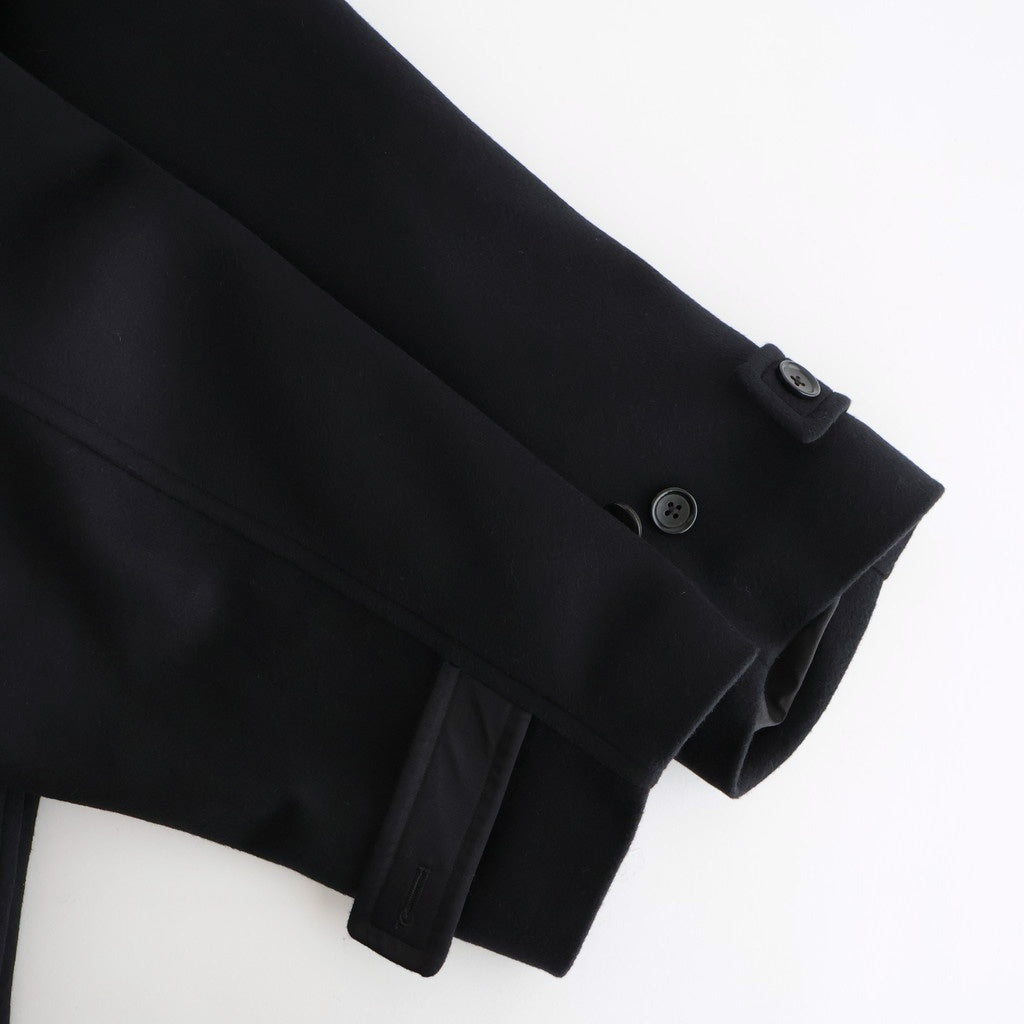 Light Melton Oversized Coat #BLACK [GU253-10270B]