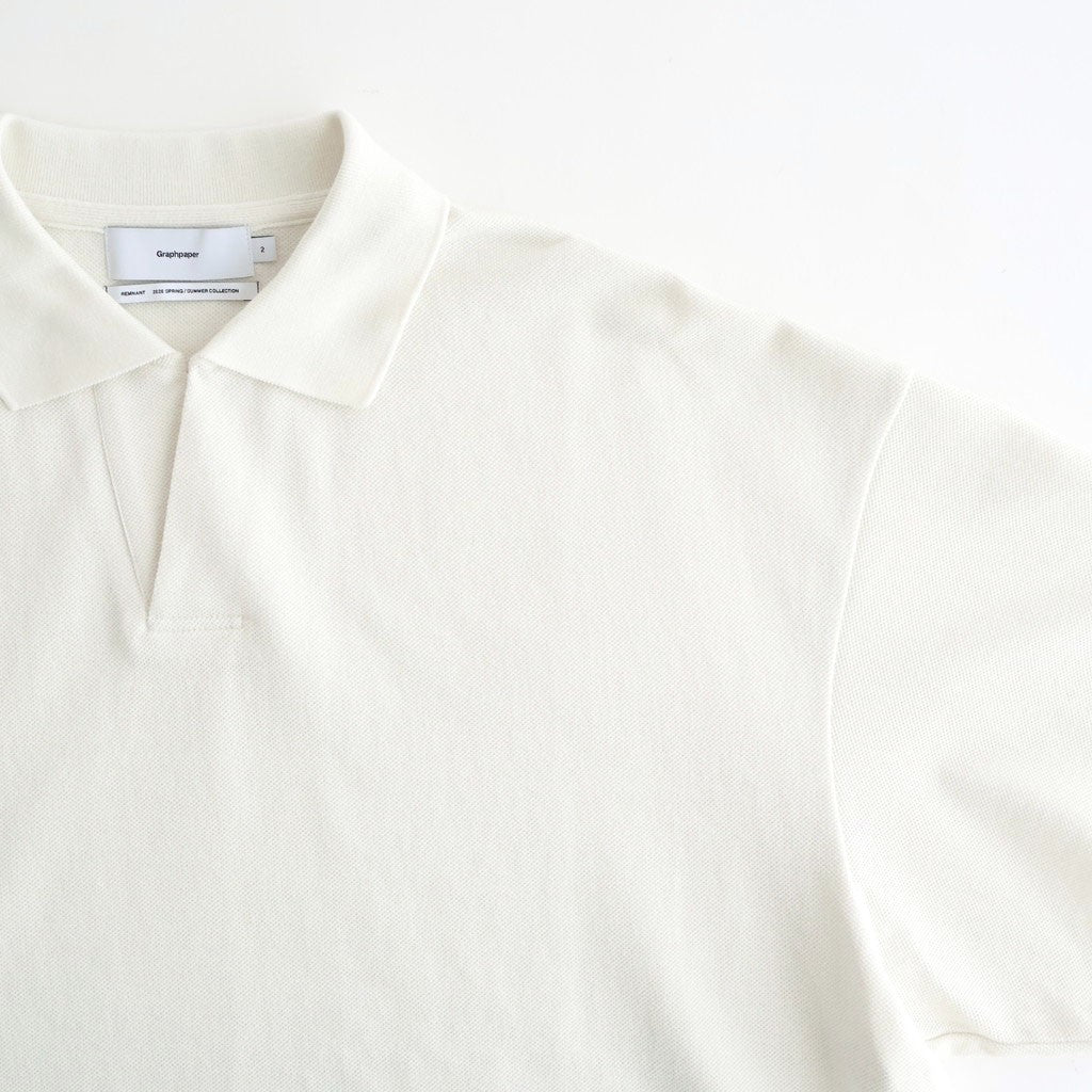 Cotton Pique Jersey S/S Skipper Polo #PEARL WHITE [GU261-70416]