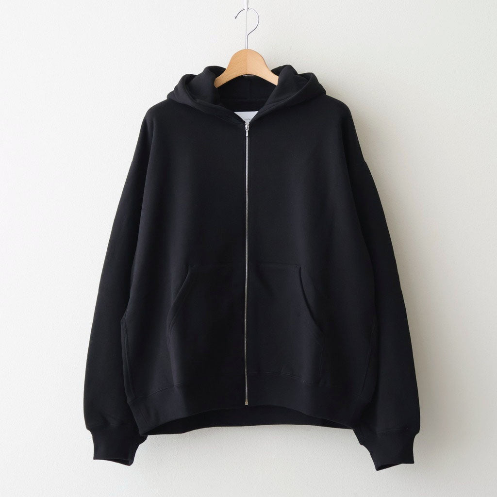 COTTON CASHMERE SWEAT ZIP HOODY #BLACK [ST.1469]