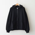 COTTON CASHMERE SWEAT ZIP HOODY #BLACK [ST.1469]