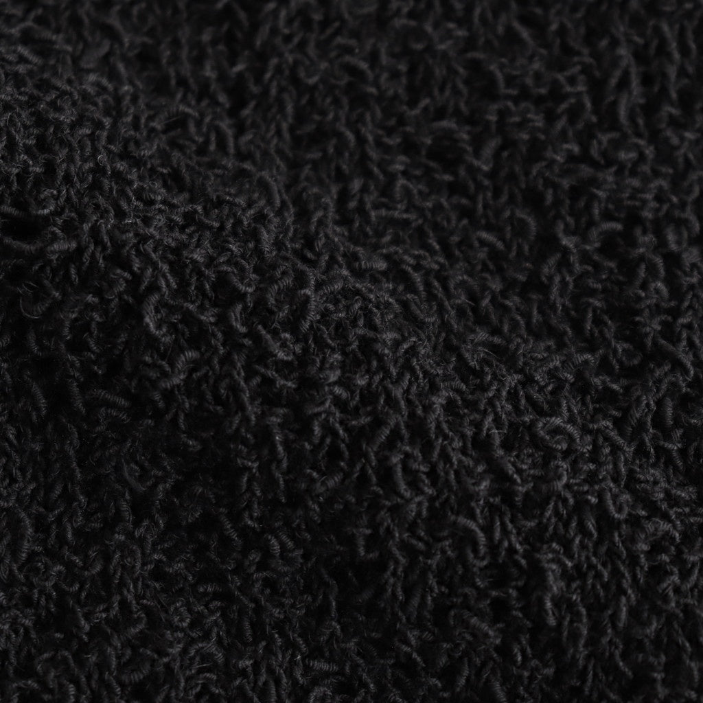 COTTON SHEER KNIT OPEN COLLAR SHIRT #BLACK [YK25SS0964S]