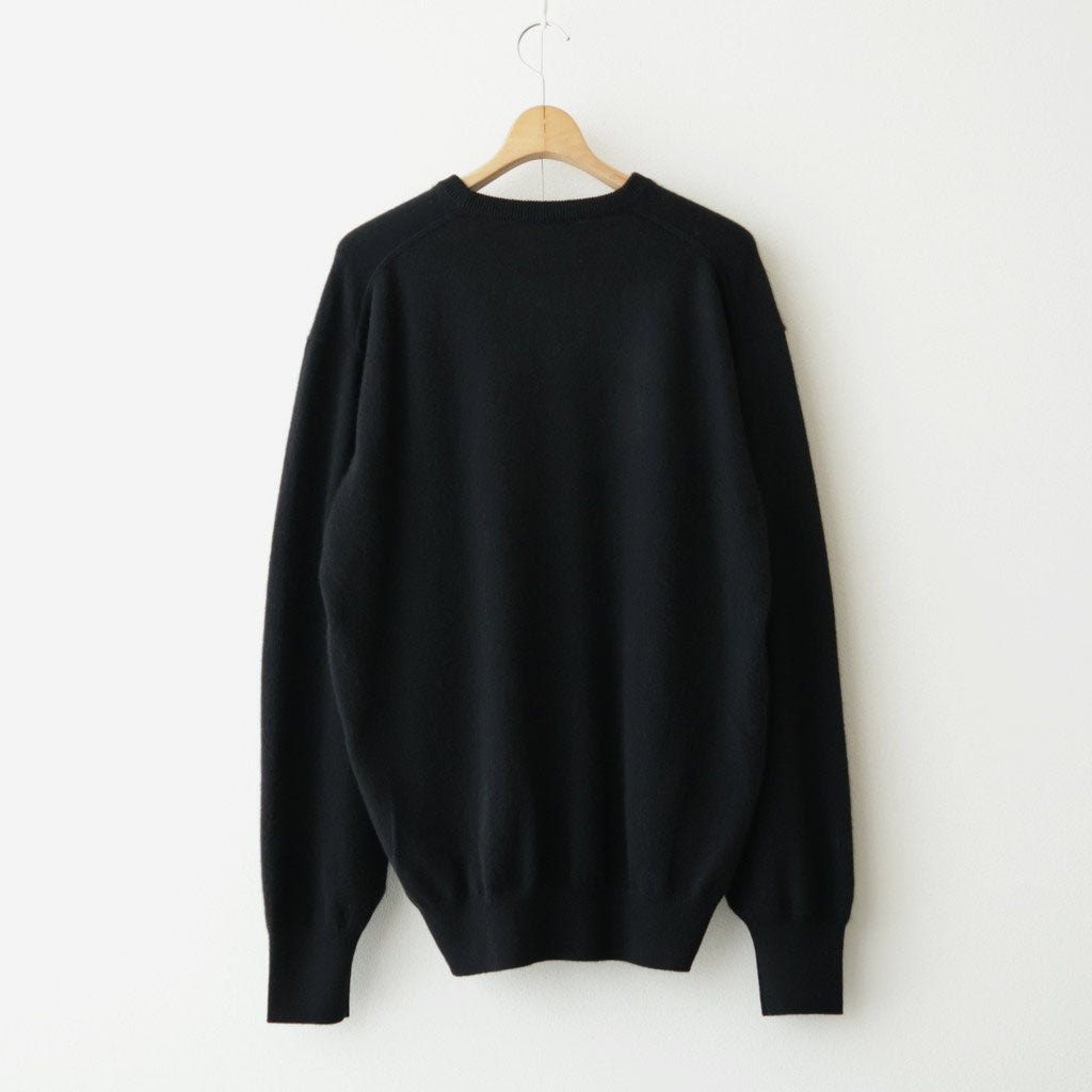 PURE CASHMERE KNIT CREW NECK LS #BLACK [ST.1628]