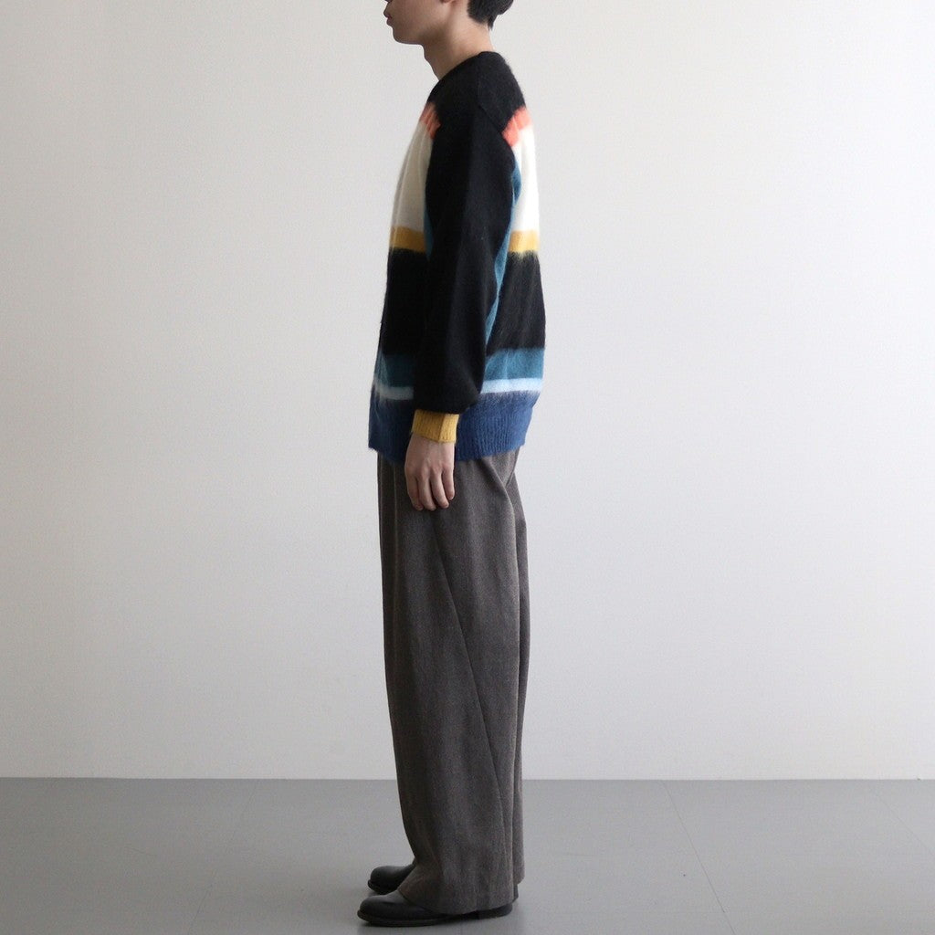 MOHAIR BORDER V-NECK ZIP CARDIGAN - KEITA MARUYAMA 30TH ANNIV. EXCLUSIVE- #BLACK [YK24FW0884S-KM]
